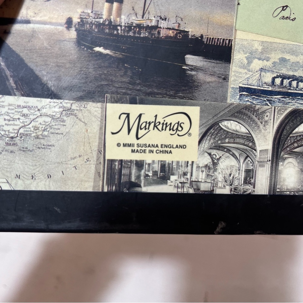Vintage Travel Journal Spiral Notebook Markings by Susana England Nautical art - Picture 11 of 15